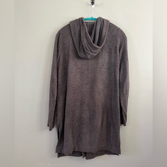 Barefoot Dreams CozyChic Lite Size. M Chocolate‎ Brown Cardigan Hooded - Picture 6 of 7